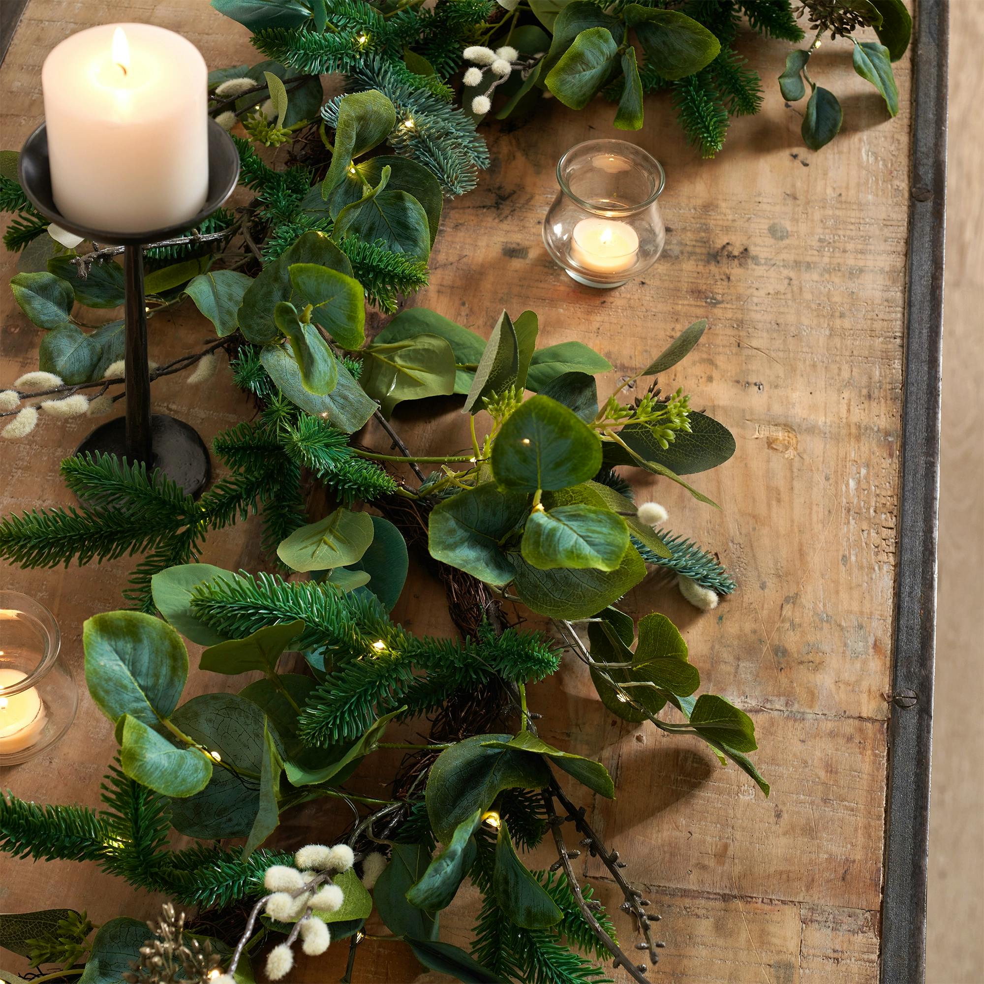 The White Company 250cm Pre Lit Foraged Winter Garland, £145