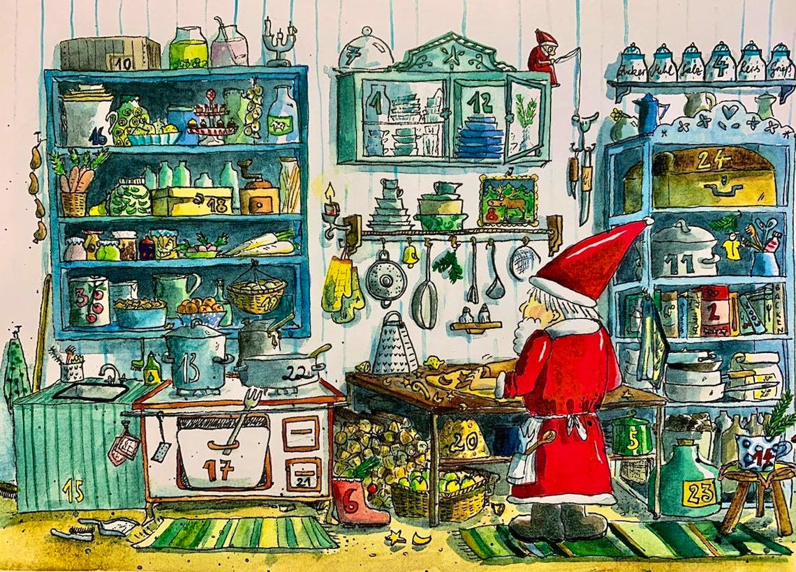 Etsy yellowpapers Christmas Kitchen, £11.44