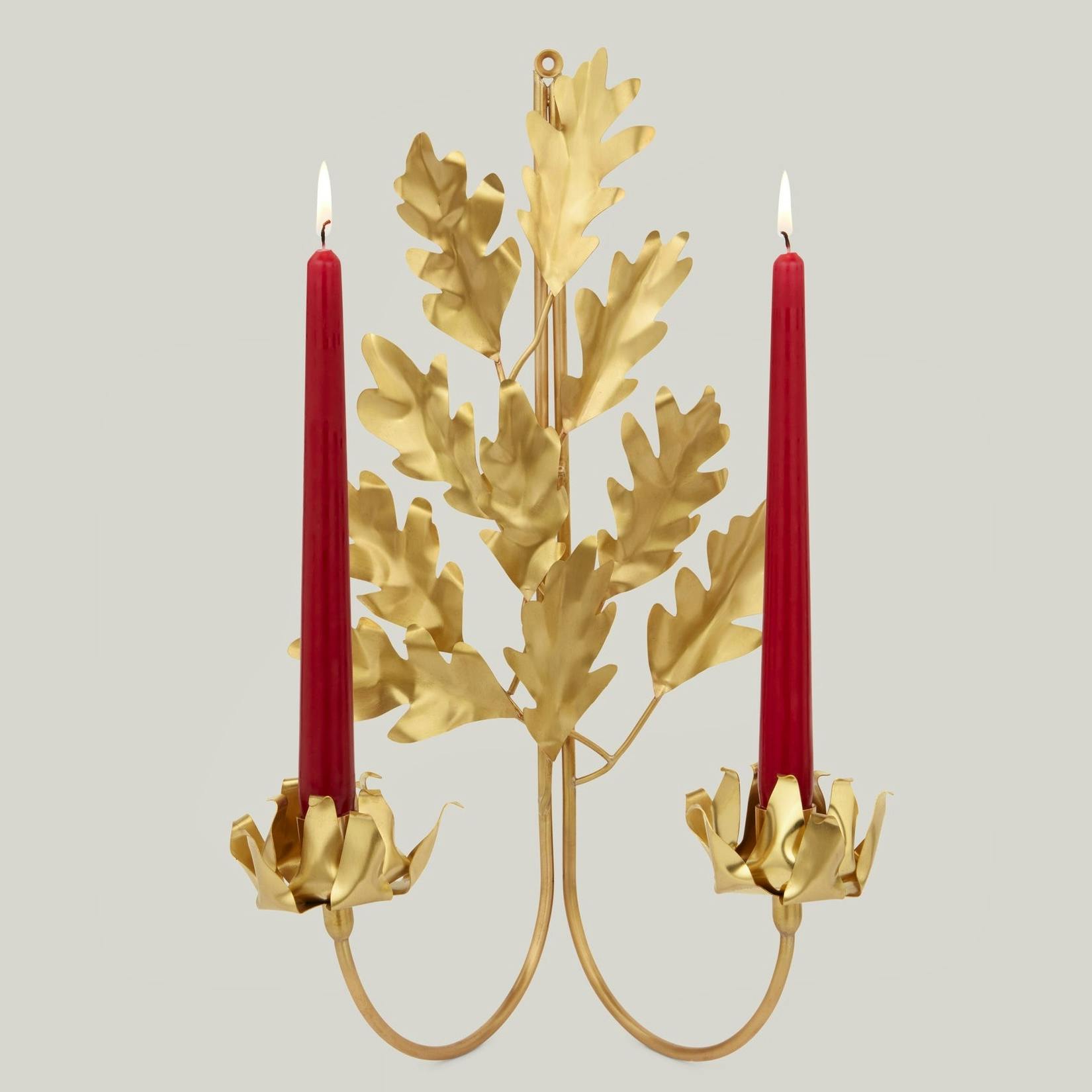 Claridges Jess Wheeler, Oak Leaf Double Candle Sconce, £450