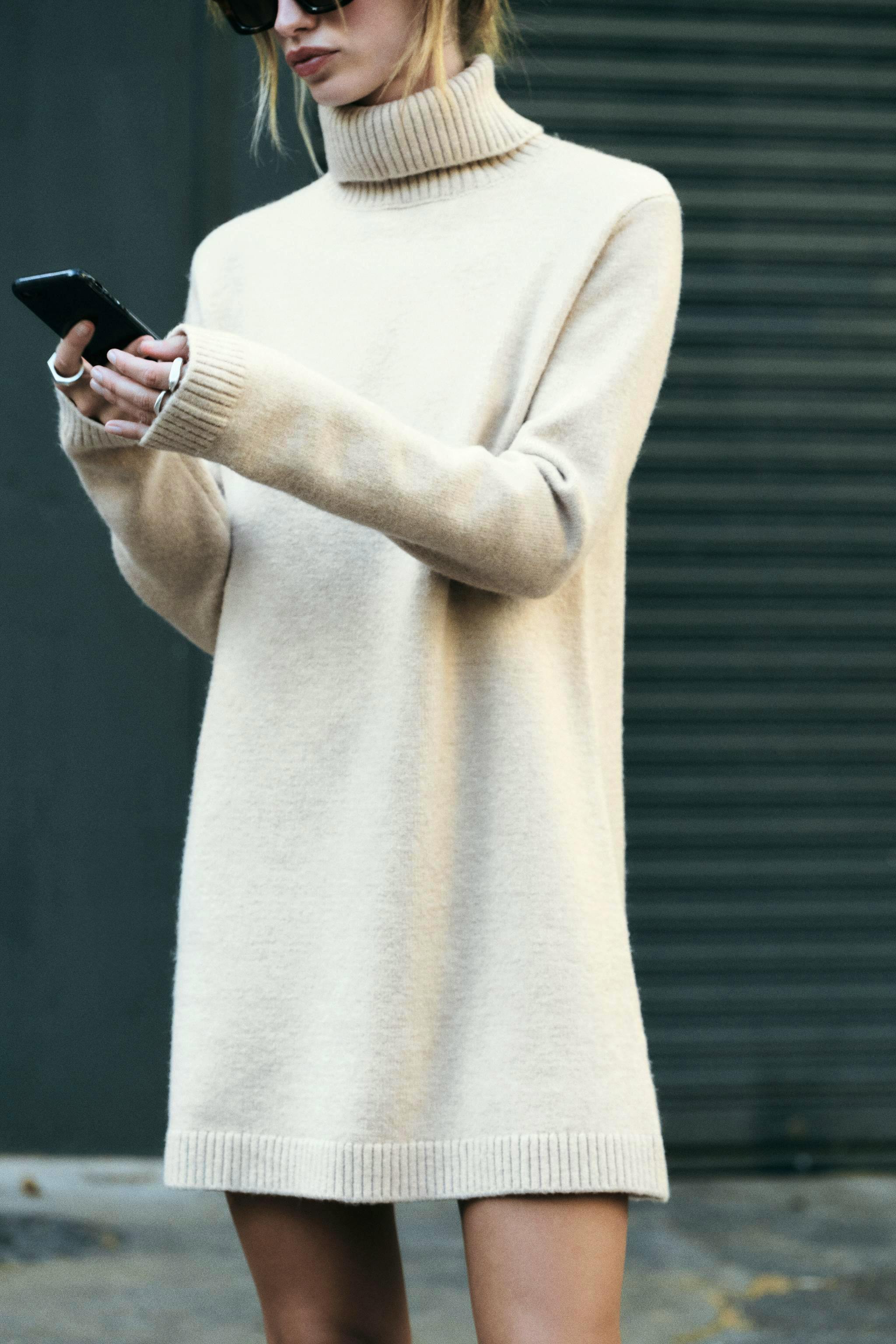 Zara Short Plain Knitted Dress, £30