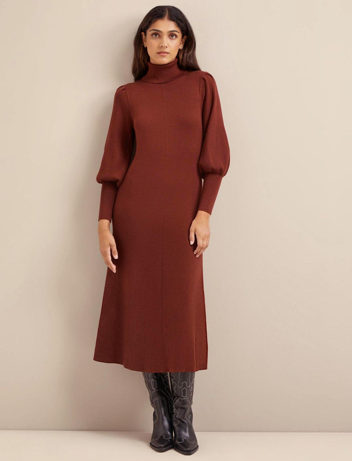 Cefinn Eva Merino Wool Rollneck Dress, £330