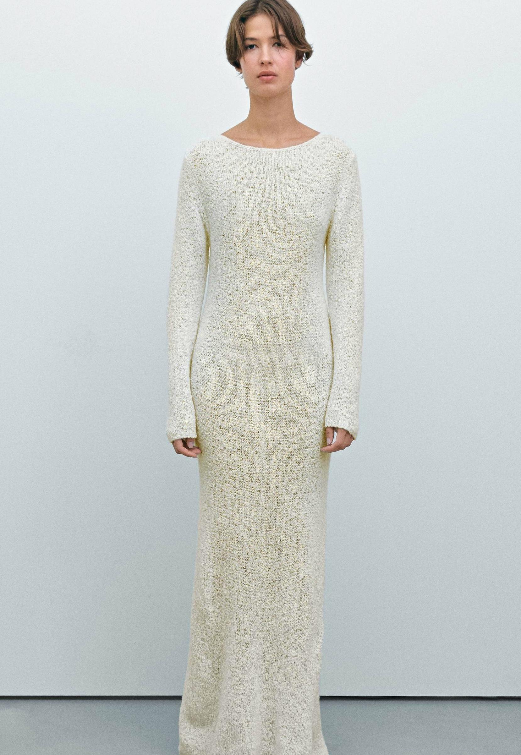 Massimo Dutti Cream Boucle Dress, £149