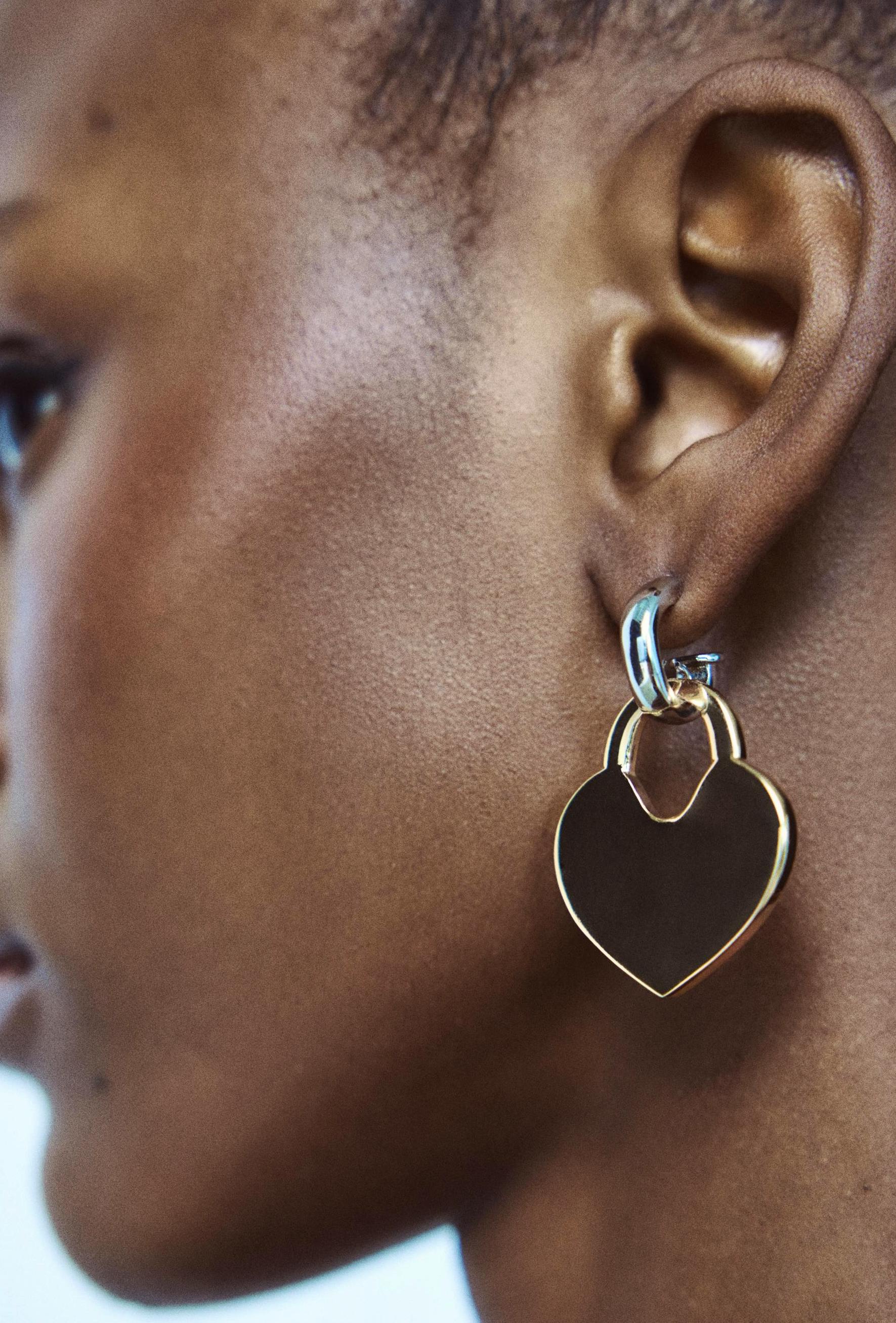 Zara Contrast Padlock Earrings, £15.99