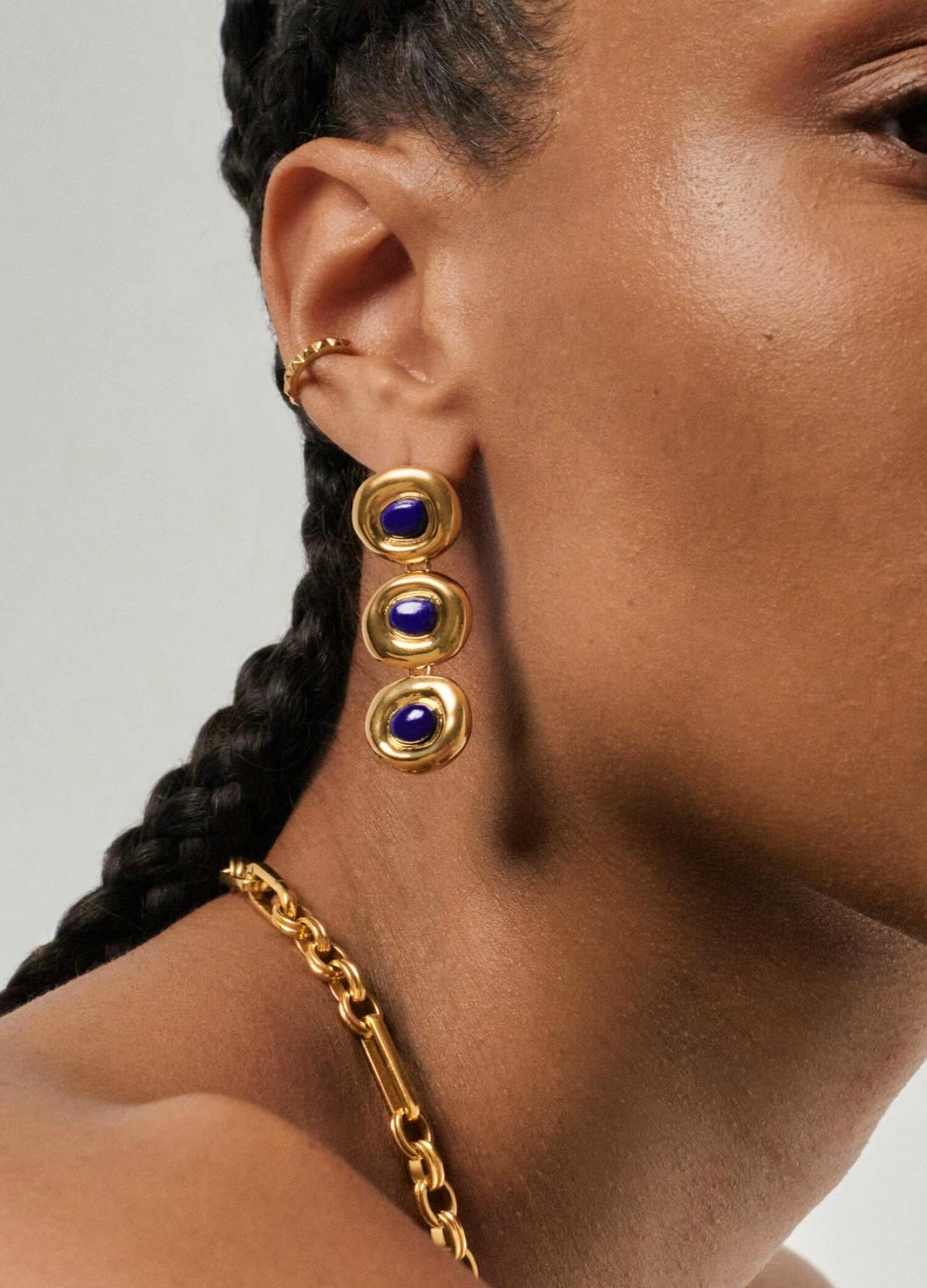 Missoma Molten Gemstone Doughnut Charm Earrings, £215