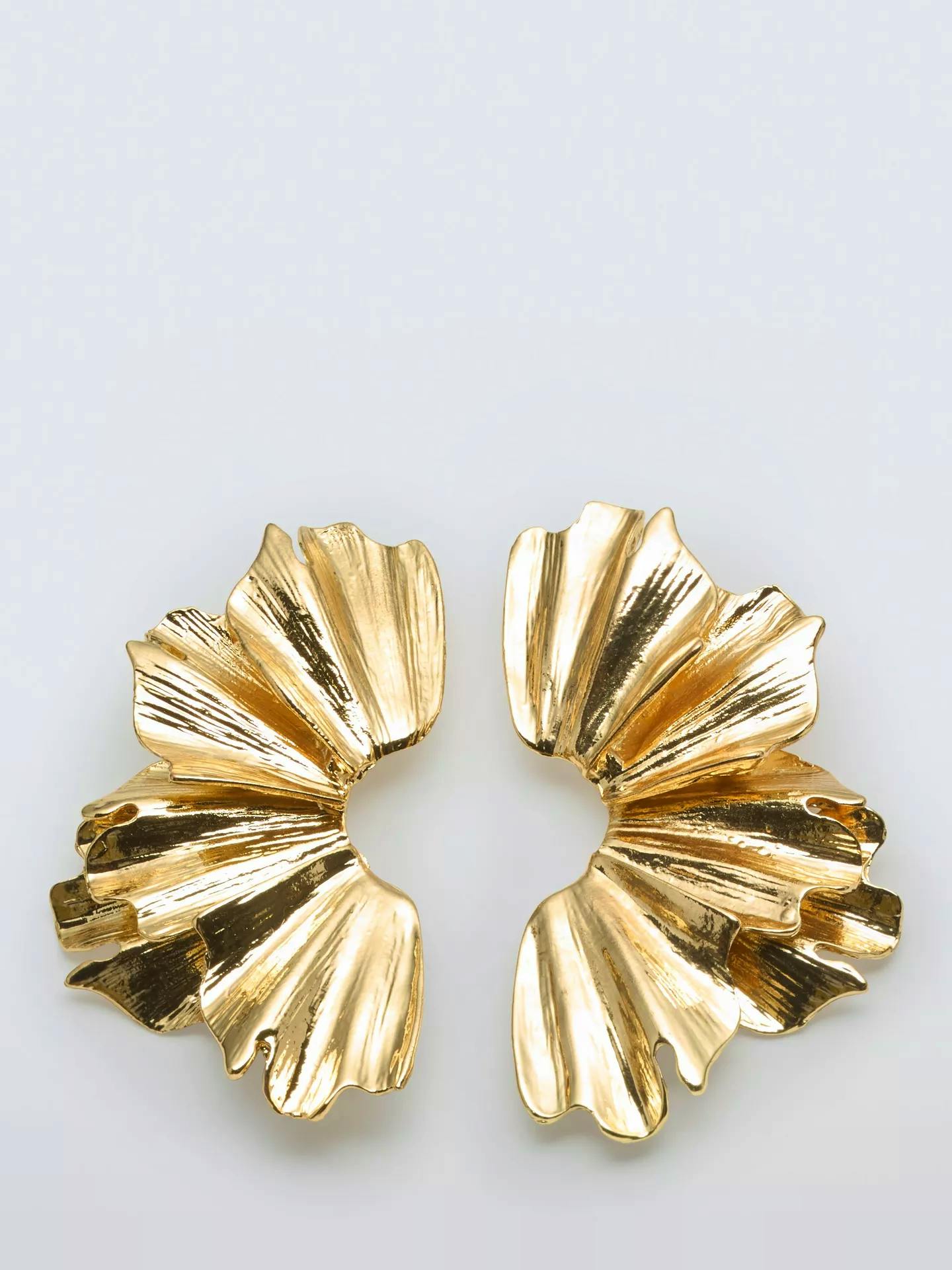 John Lewis Textured Half Open Circle Statement Earrings, £12.80