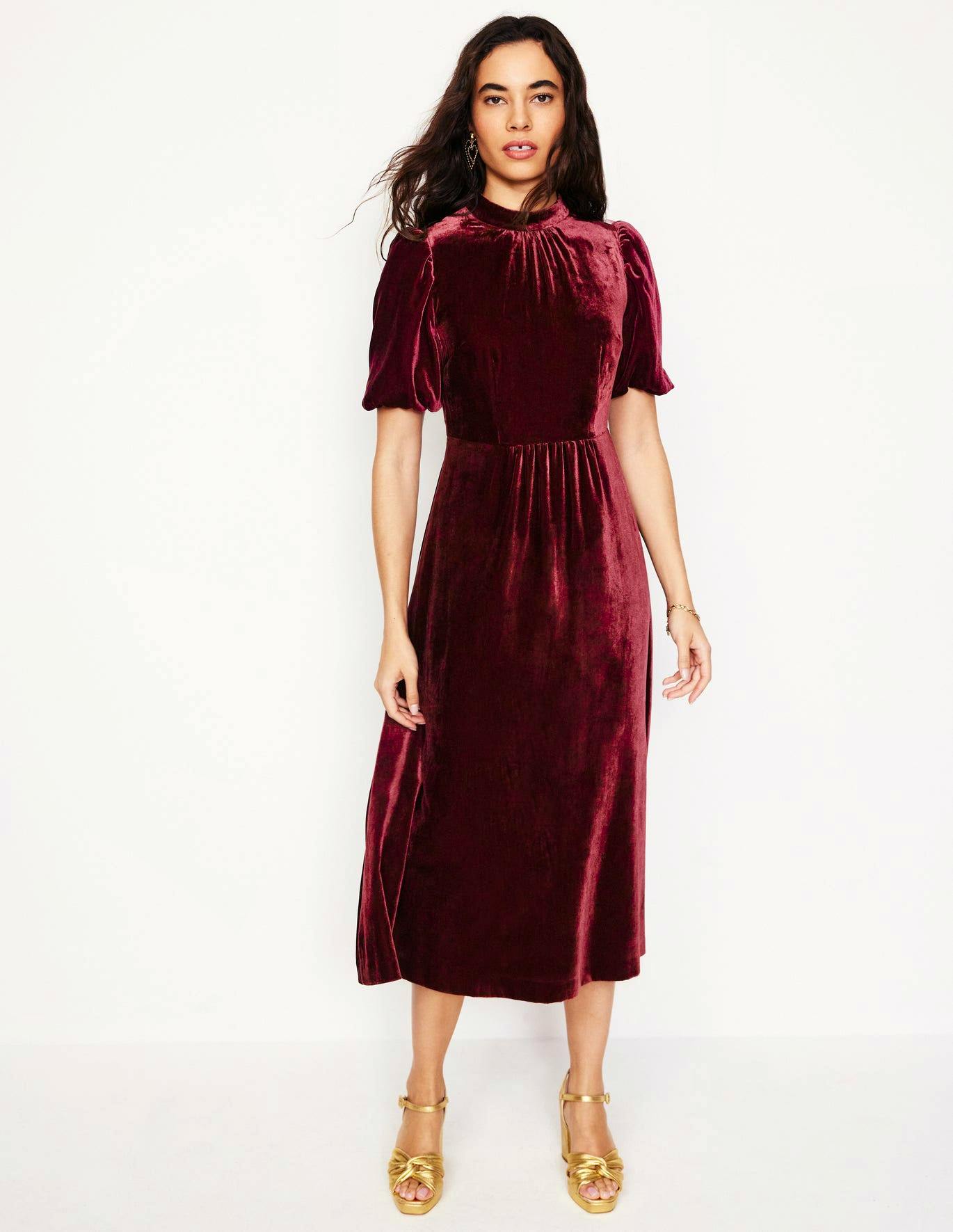 Boden High Neck Velvet Dress, £165