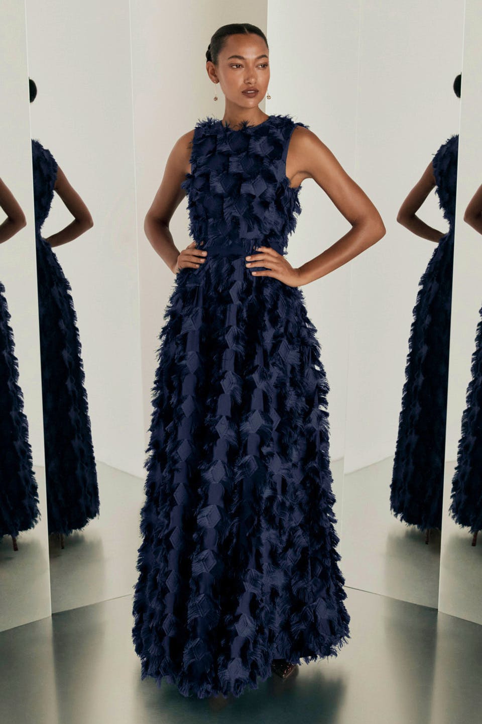 The Fold Adria Gown Navy Fil Coupe, £855 (Was £950)