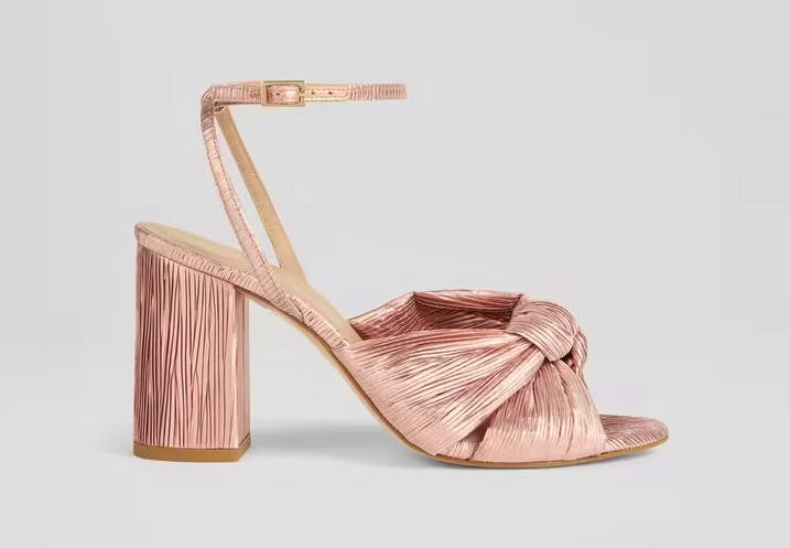 LK Bennett Eliana Pewter Knotted Sandals, NOW £164