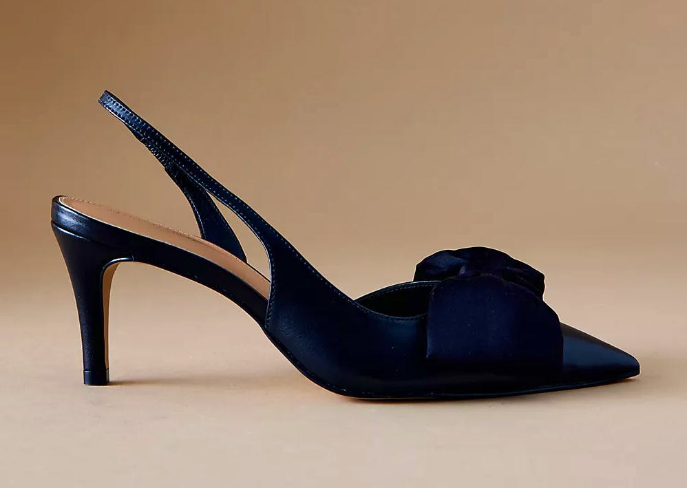 Anthropologie Satin Bow Slingback Heels, £120