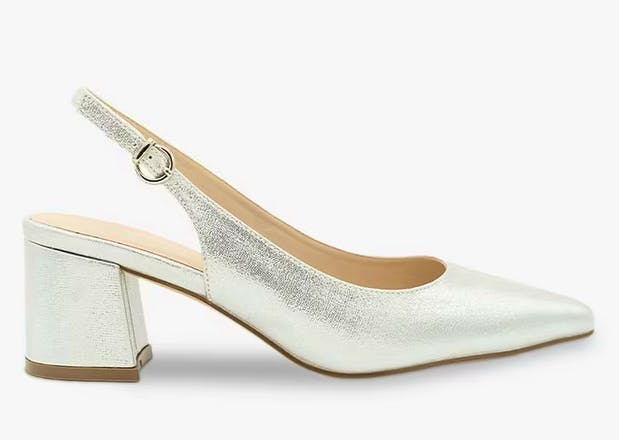 Paradox London Flynn Wide Fit Shimmer Slingback Shoes, £65