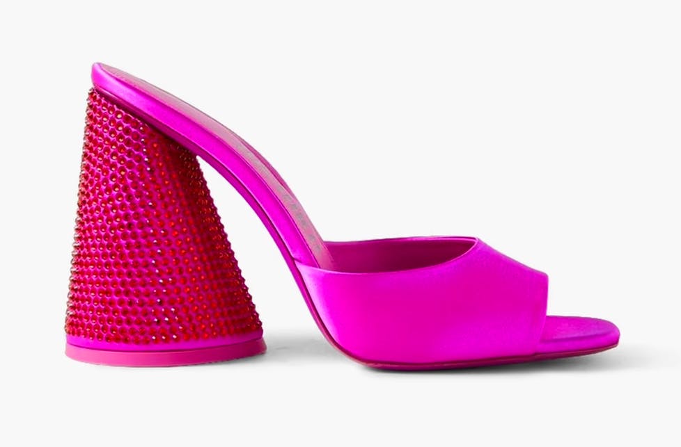 The Attico Luz Crystal Embellished Satin Mules, £369