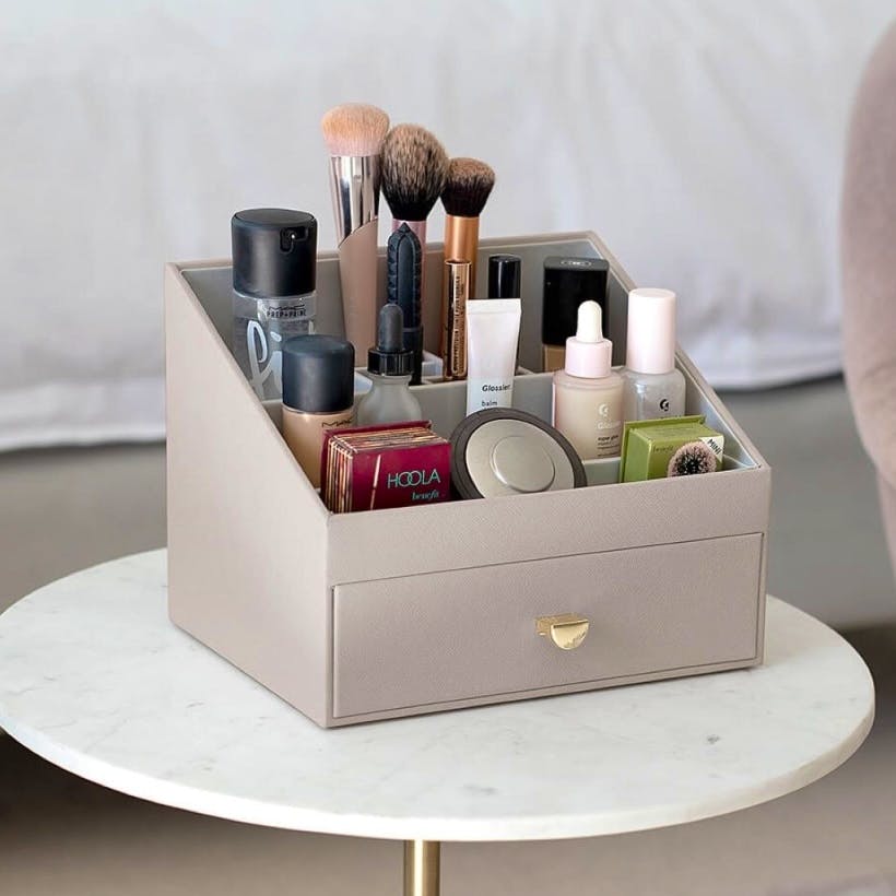 Wolf &. Badger Stackers Taupe Classic Make-Up Organiser, £55