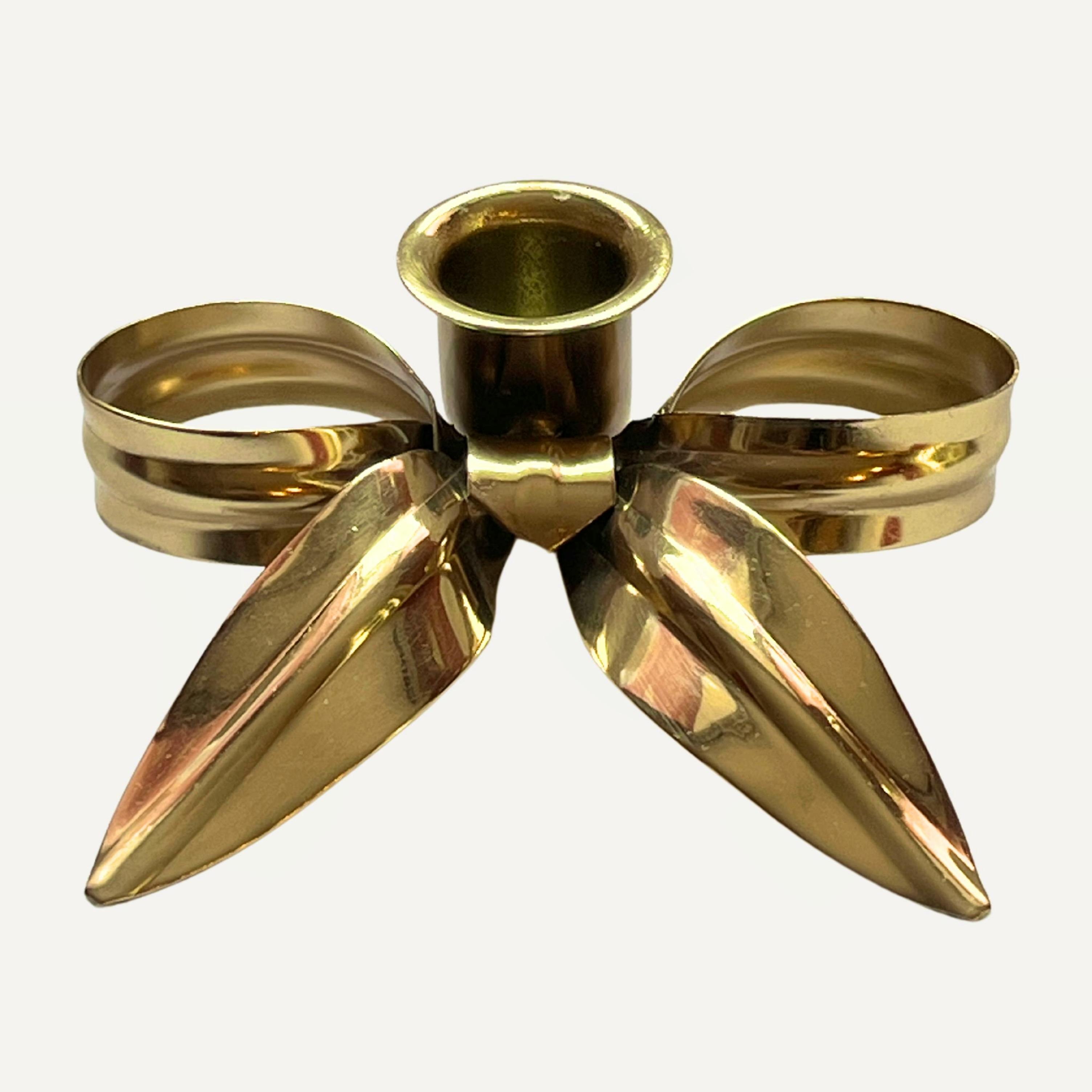 Tooka A Pair Of Bow Candleholders, Brass, £30