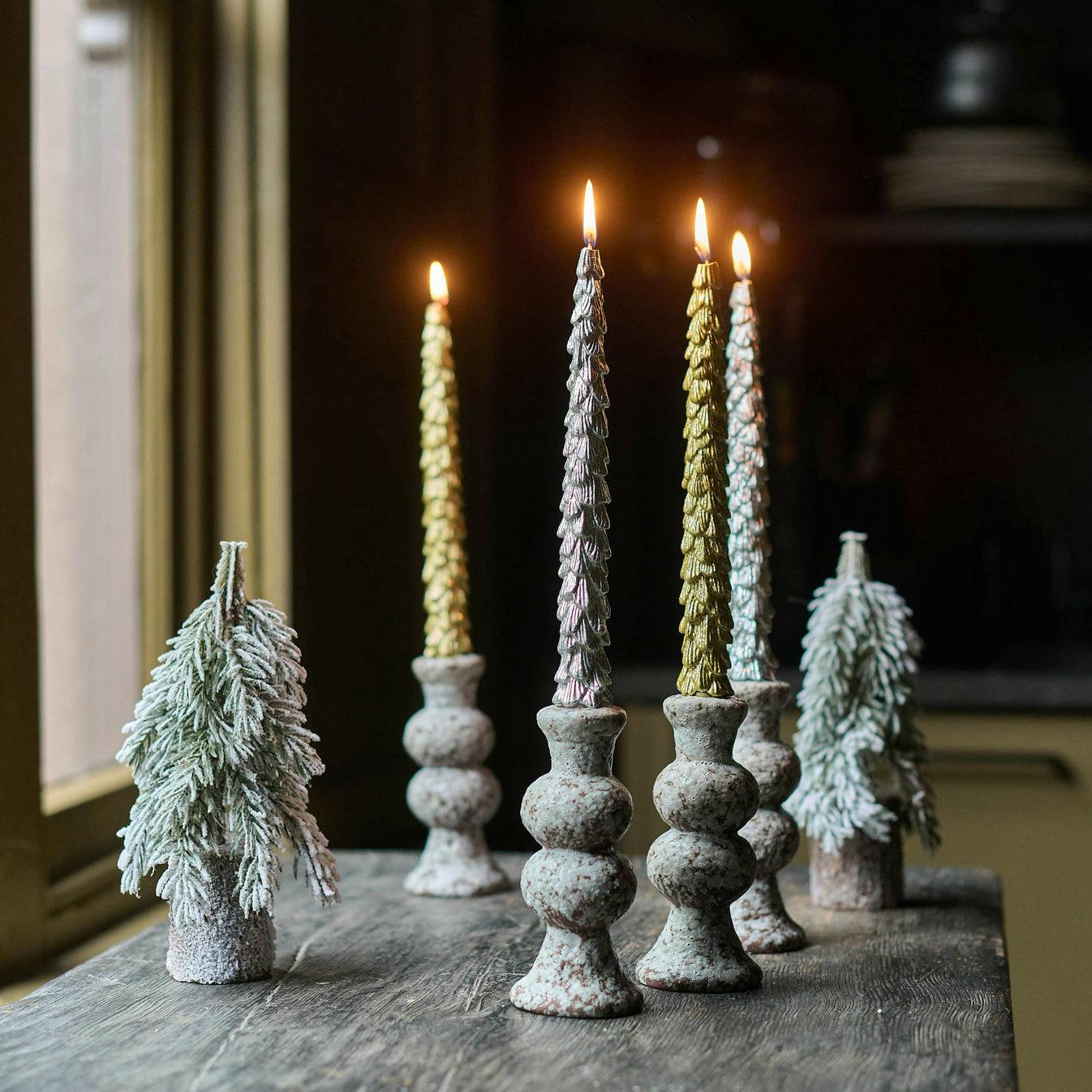 Abigail Ahern Celyn Christmas Candles, Silver, £7.65