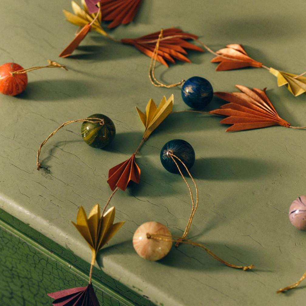 Toast Concertina Petal Paper Garland, £23