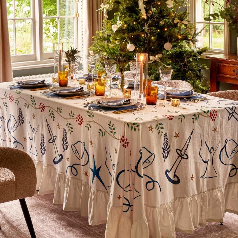 Maison Margaux Christmas Handpainted Tablecloth, £295
