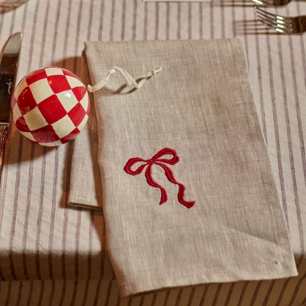 Neptune Yuletide Bow Napkins, Set Of 4, £59