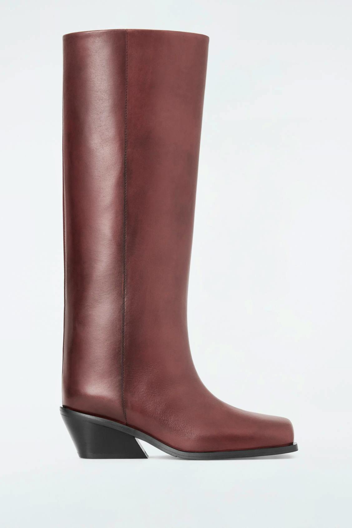 Cos Square-Toe Leather Knee-High Boots, £150 (Was £270)