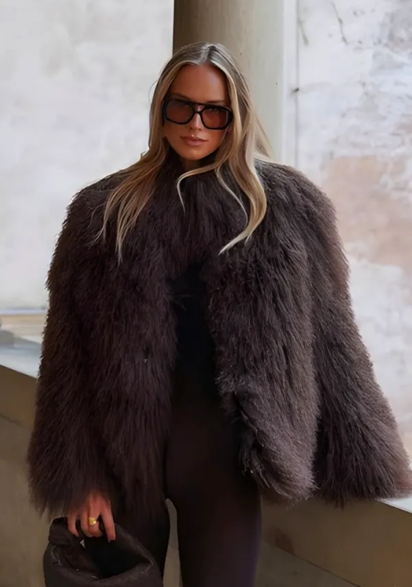 Nomi Fame Shearling Chocolate Jacket, £1,058