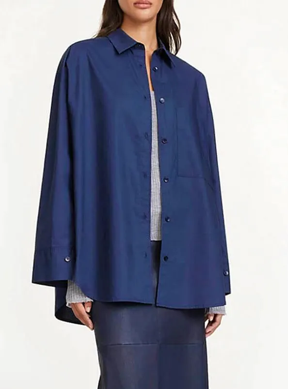 By Malene Birger Navy Organic Cotton Derris Shirt, NOW £65