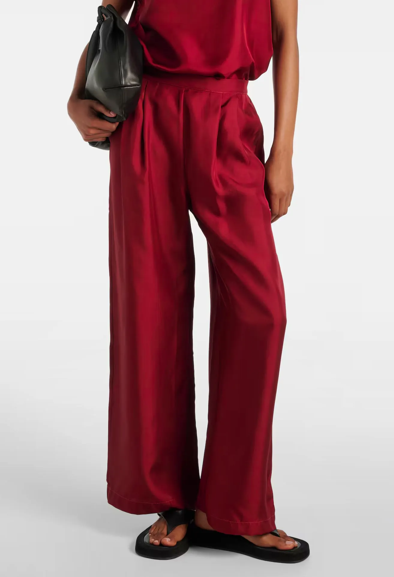 Asceno Isola Silk Twill Palazzo Pants, NOW £196