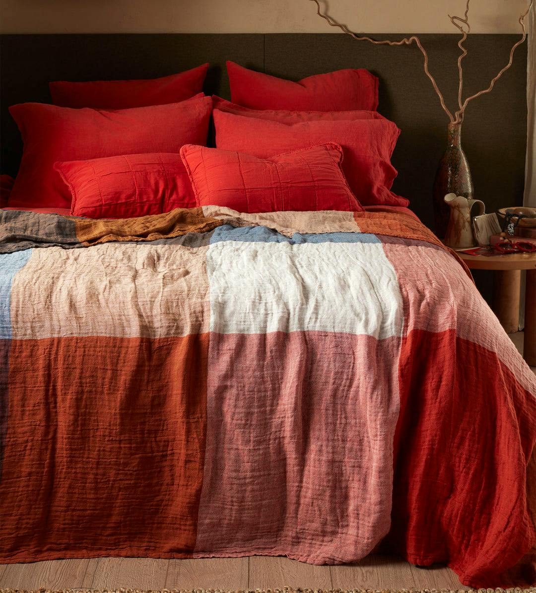 Secret Linen Store Nina Cotton Linen Throw, £129