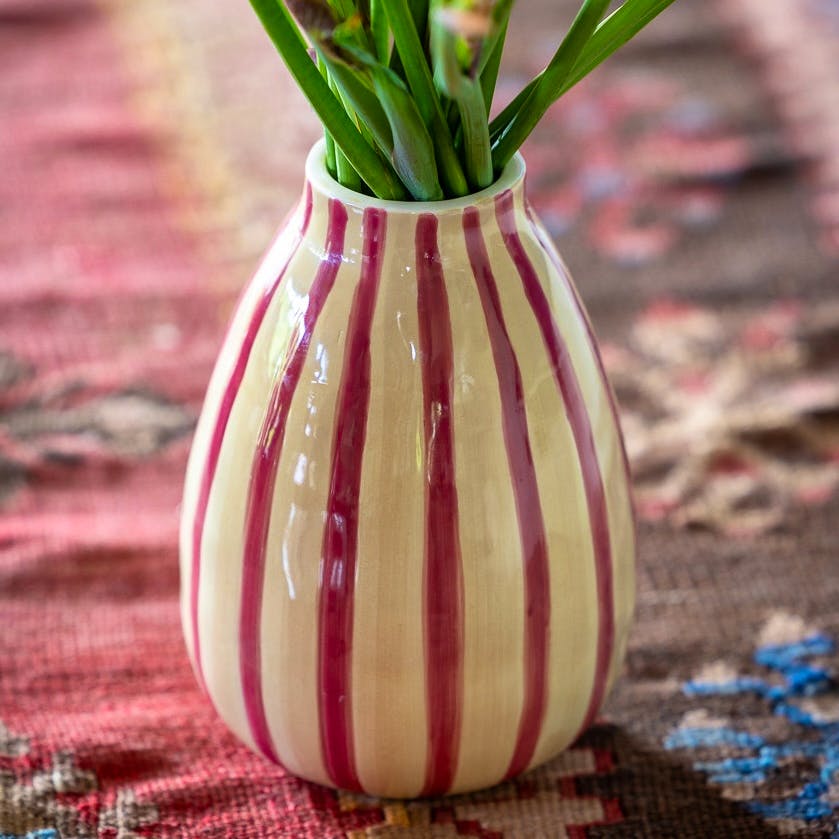 Sarah Raven Striped Ceramic Vases, £44.95