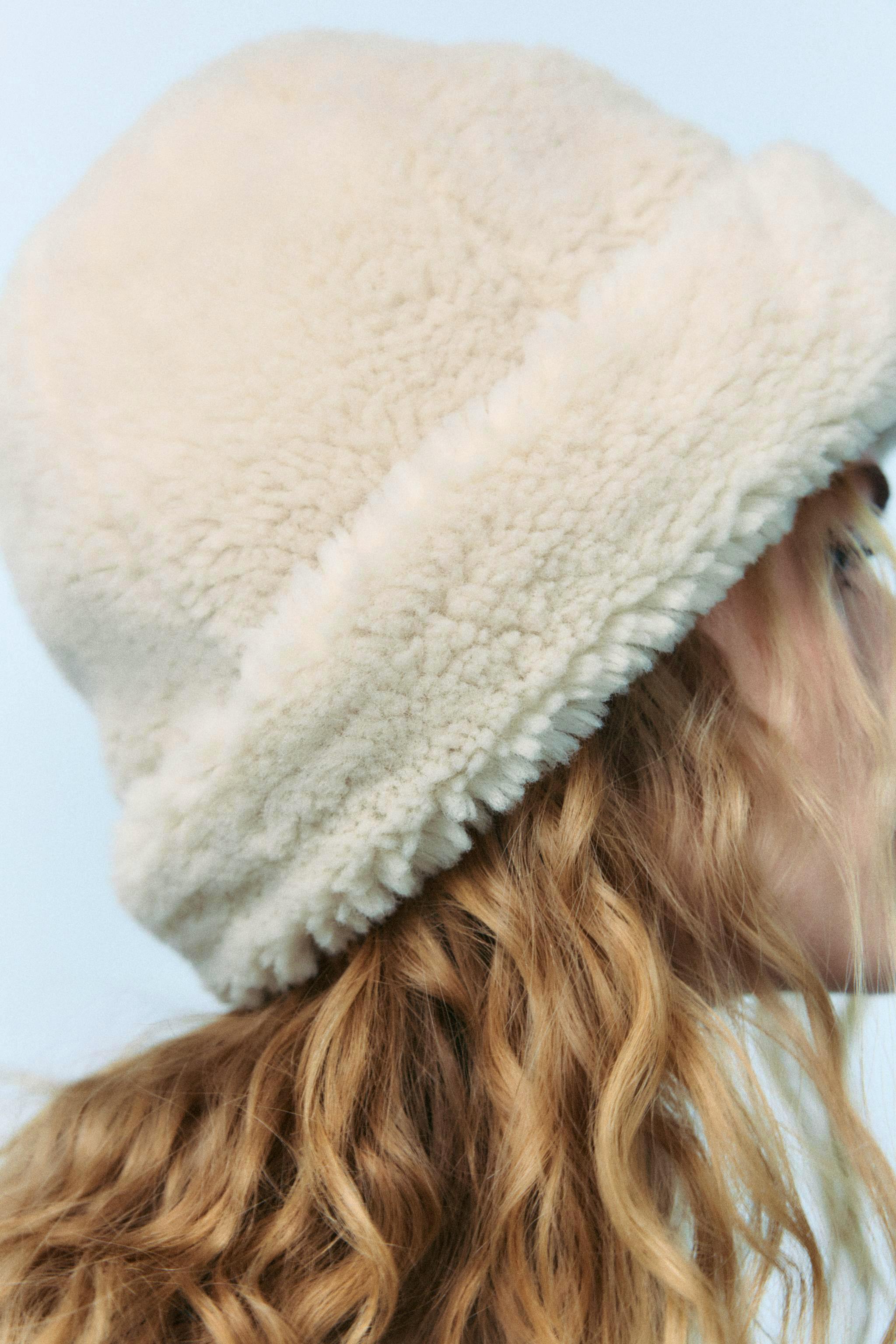 Zara Faux Shearling Hat, £19.99