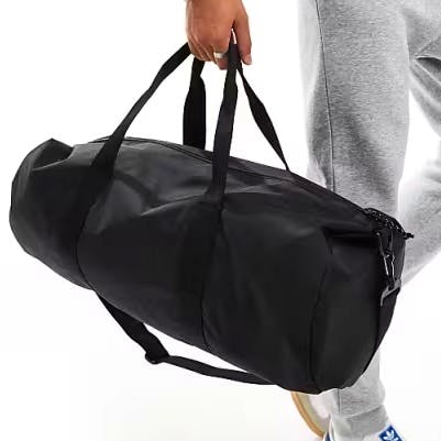 ASOS Weekend Holdall Barrel Bag With Contrast Puller In Black, £20