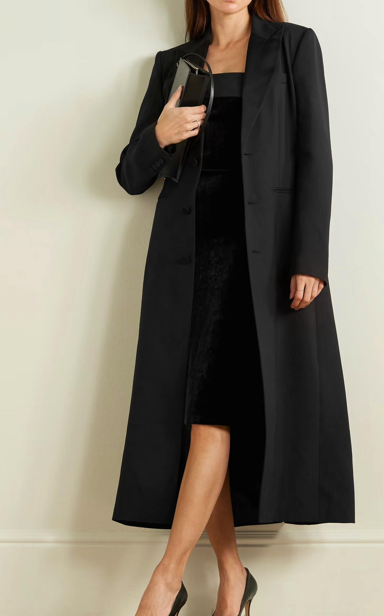 Ralph Lauren Silk-Satin Trimmed Wool Coat, NOW £1980