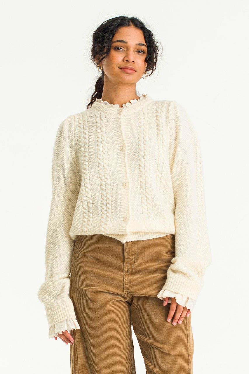 Olive Clothing Hanni Lace Cable Cardigan, £79