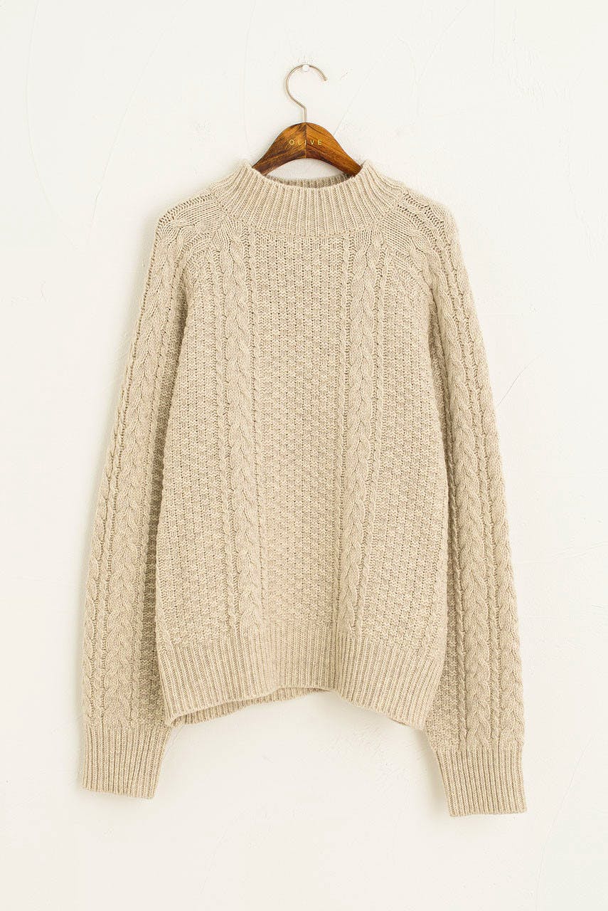 Olive Clothing Oversize Cable Jumper, £119