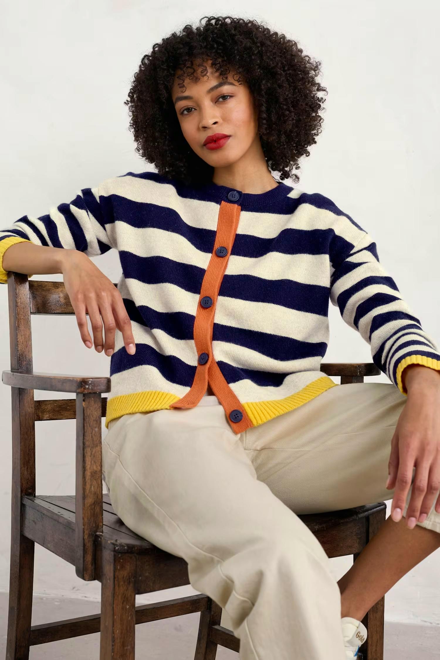 Pinwell Striped Cardigan Made With Lambswool £75.95