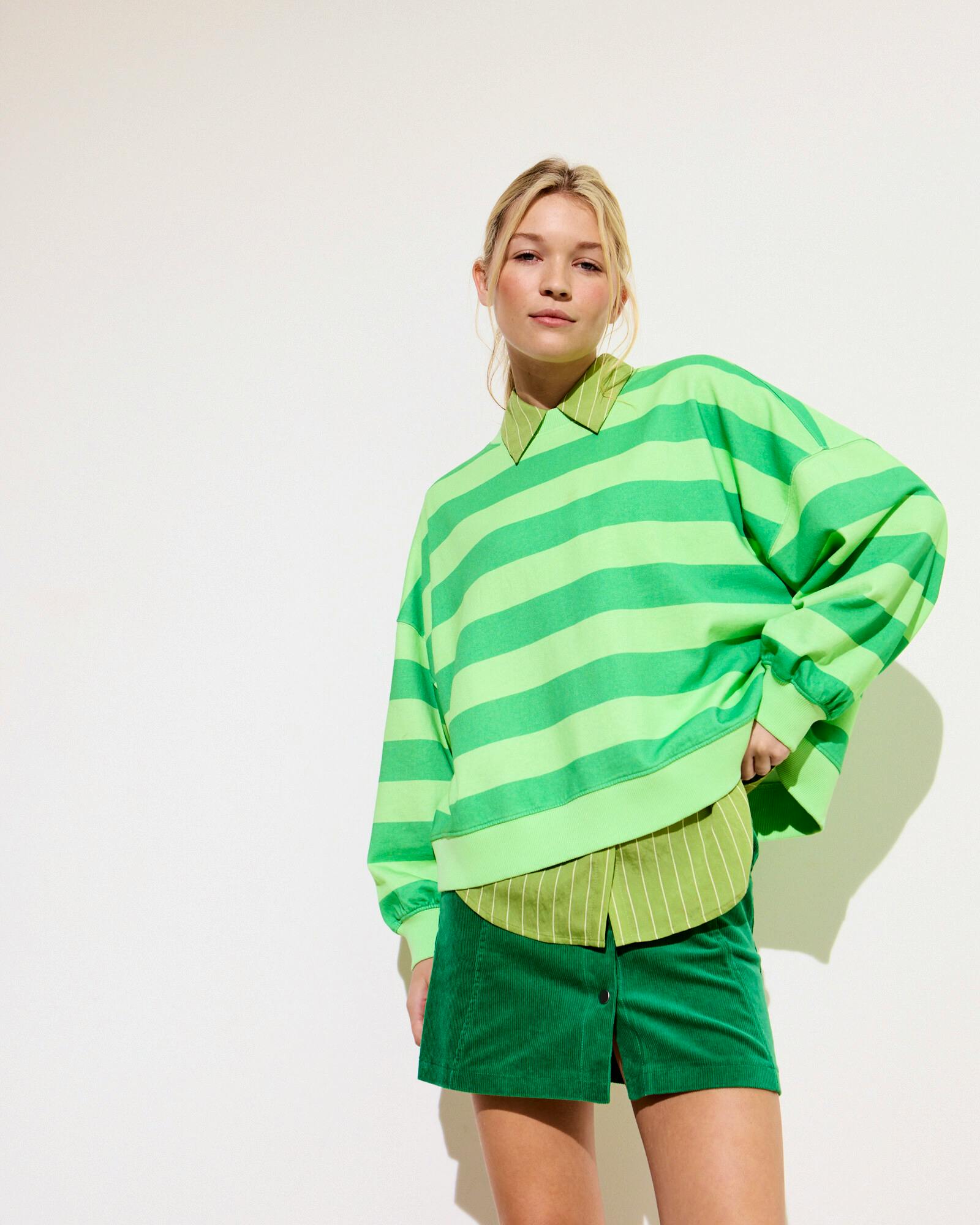 Green Striped Washed Sweatshirt £55