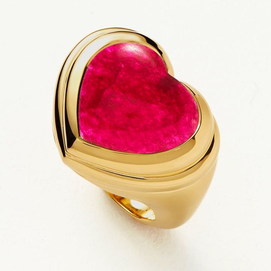 Missoma Jelly Heart Gemstone Ring, £98