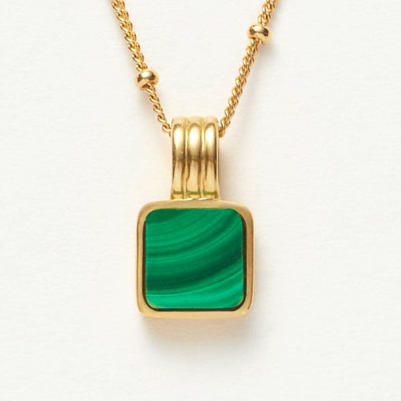Missoma Lucy Williams Square Malachite Necklace, £125