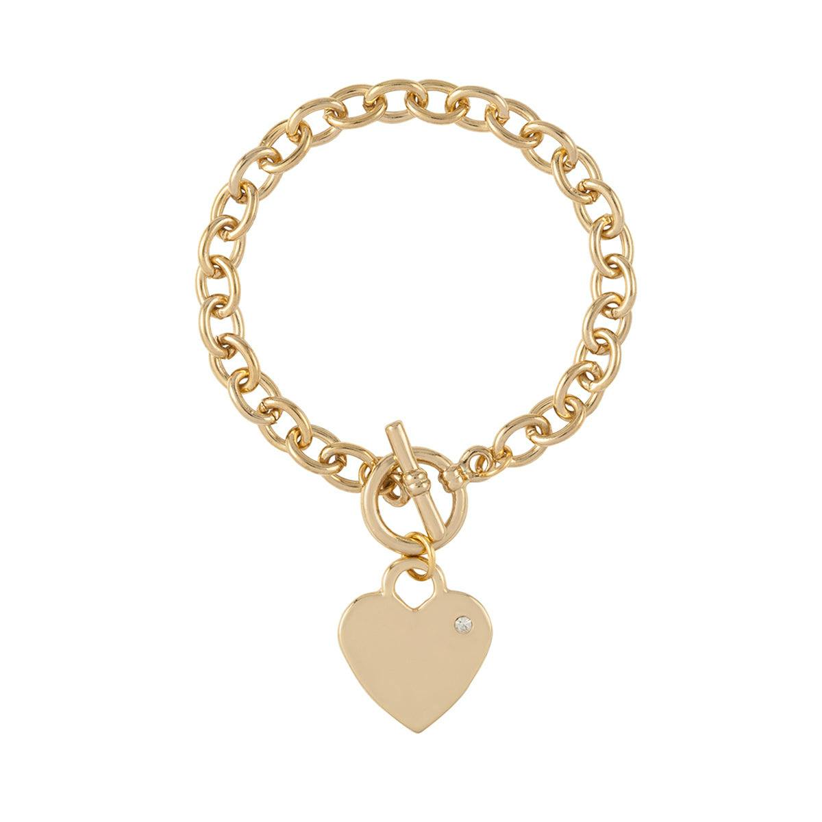 Susan Caplan 1990s Vintage 22ct Heart Charm Bracelet, £65