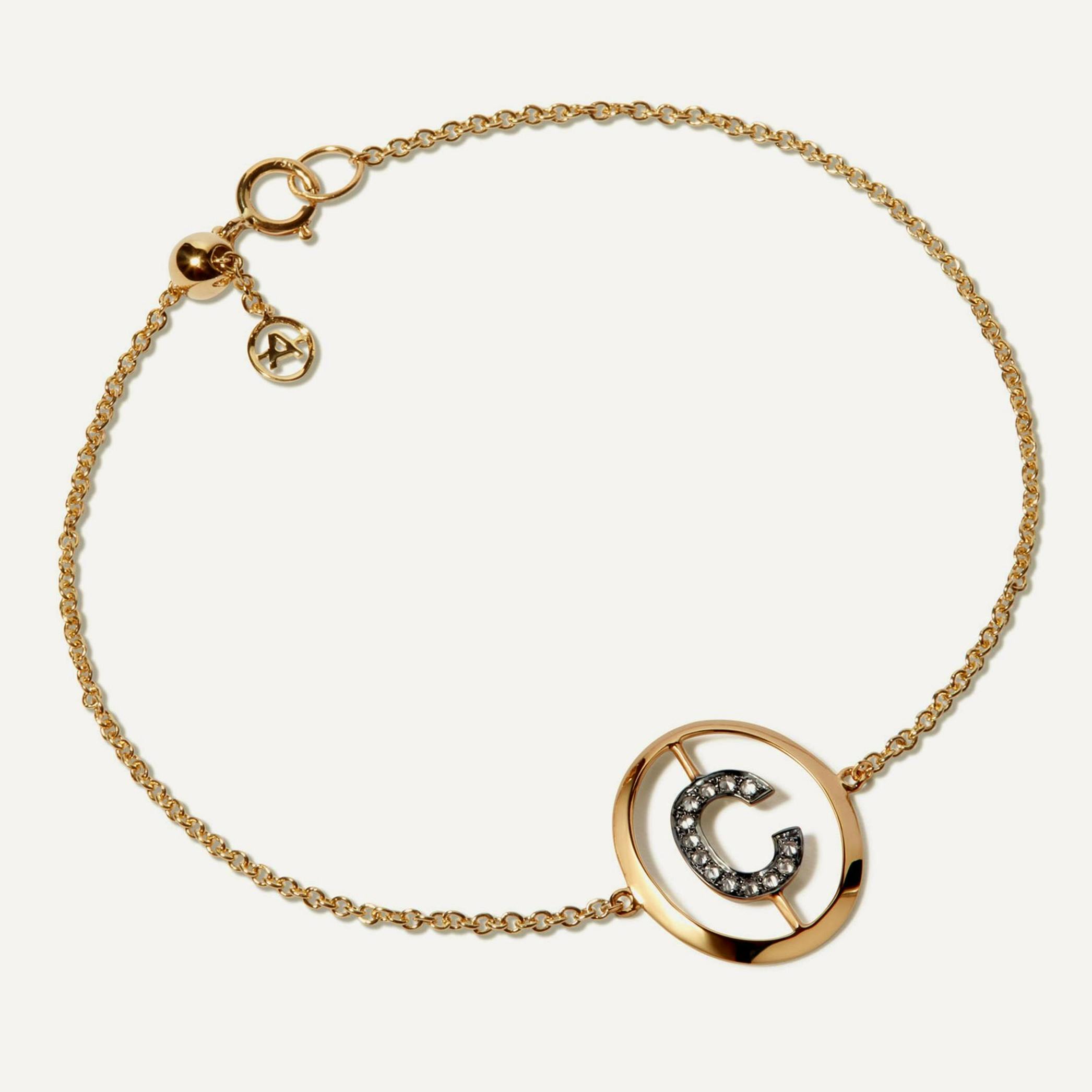 Annoushka 18ct Gold C Initial Bracelet, £750