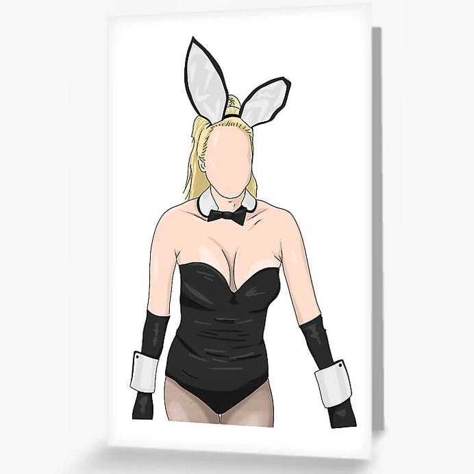 Red Bubble Bridget Jones Bunny Costume Card, £2.54