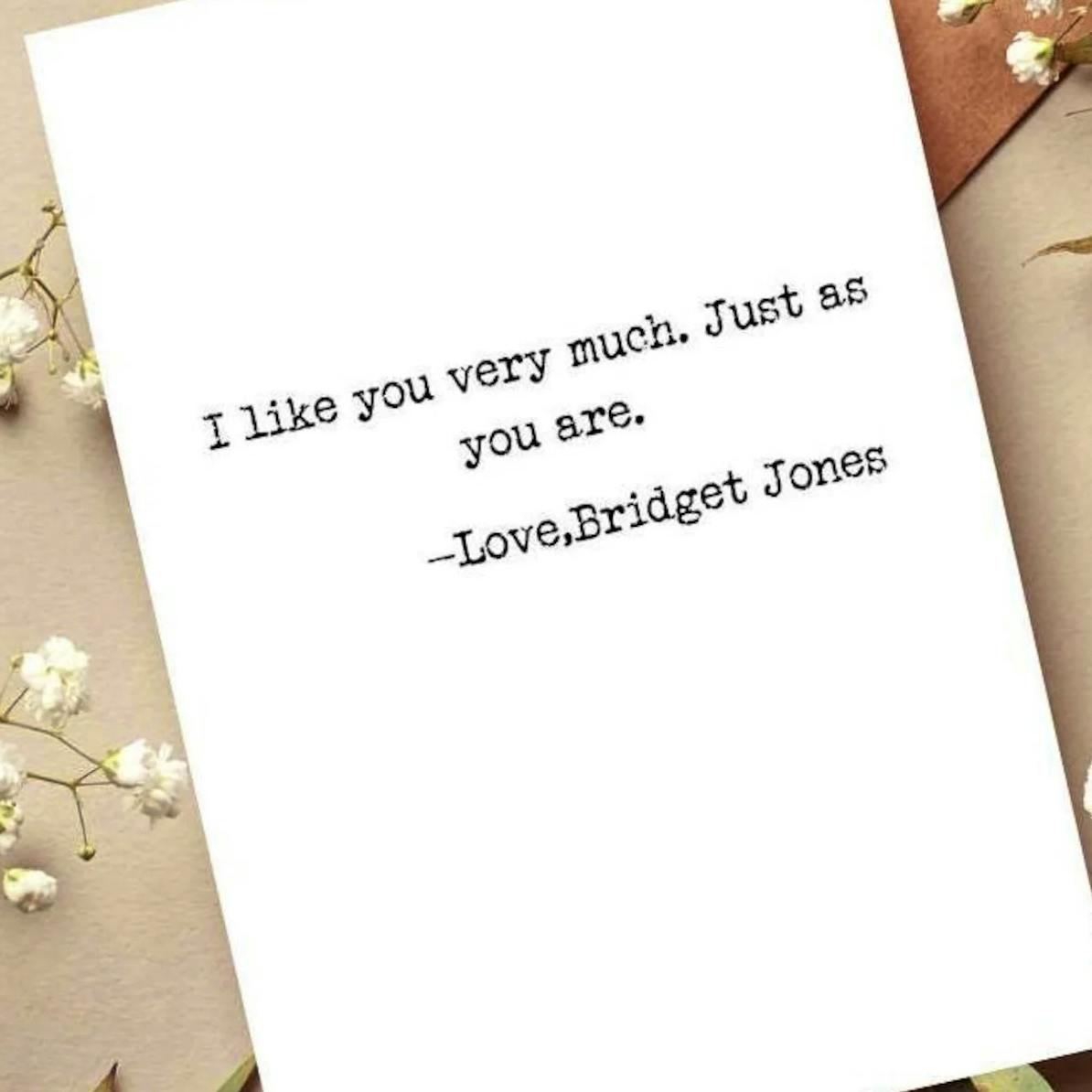 Etsy Bridget Jones Movie Quote Card For Valentine’s Day, £3.83