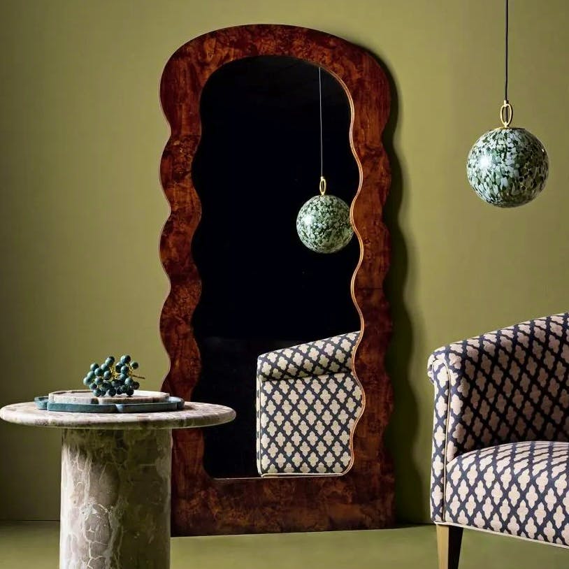 OKA Morena Mirror - Warm Burl, £1,250