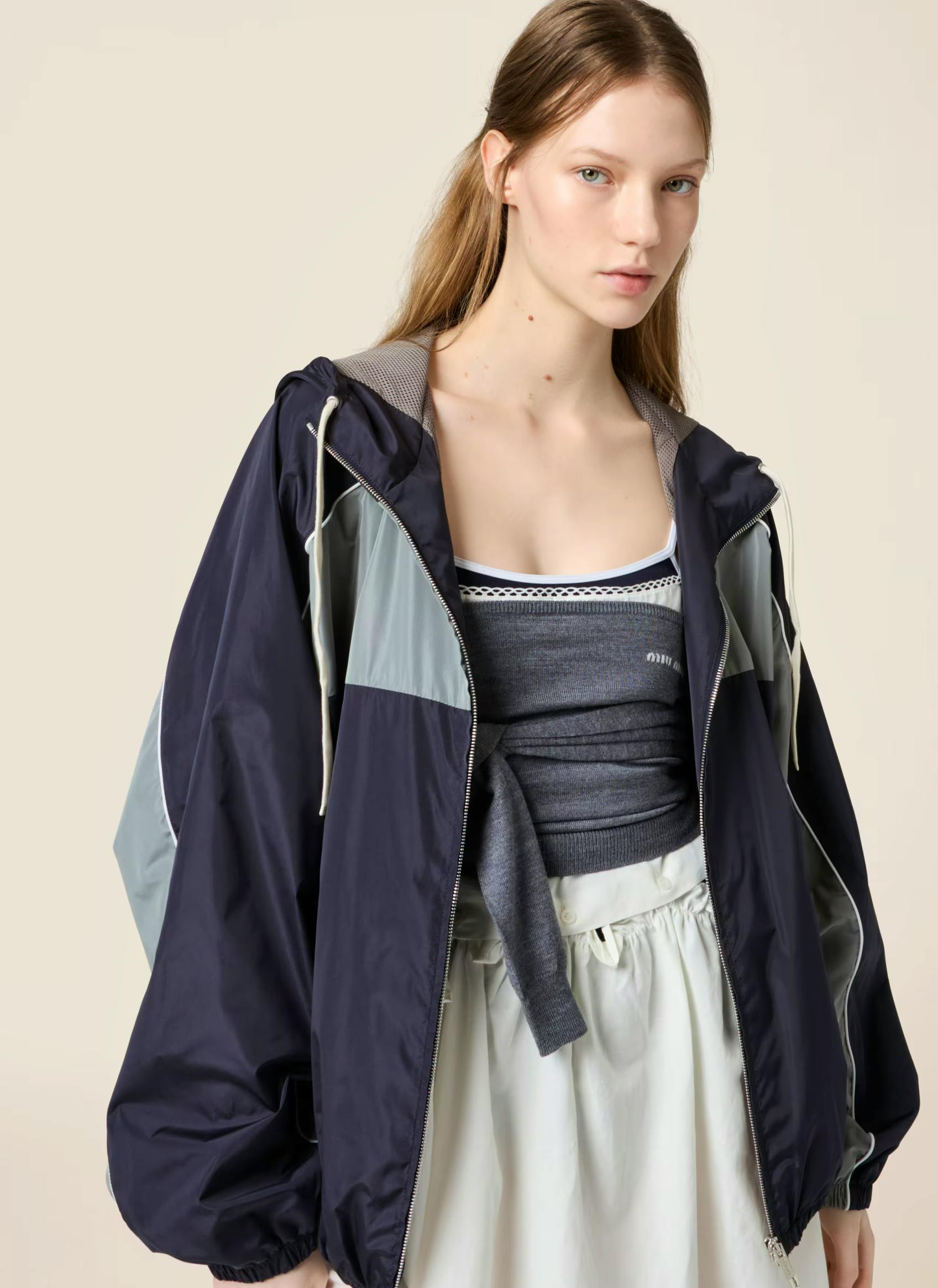 Miu Miu Technical Silk Zipper Jacket, £2650