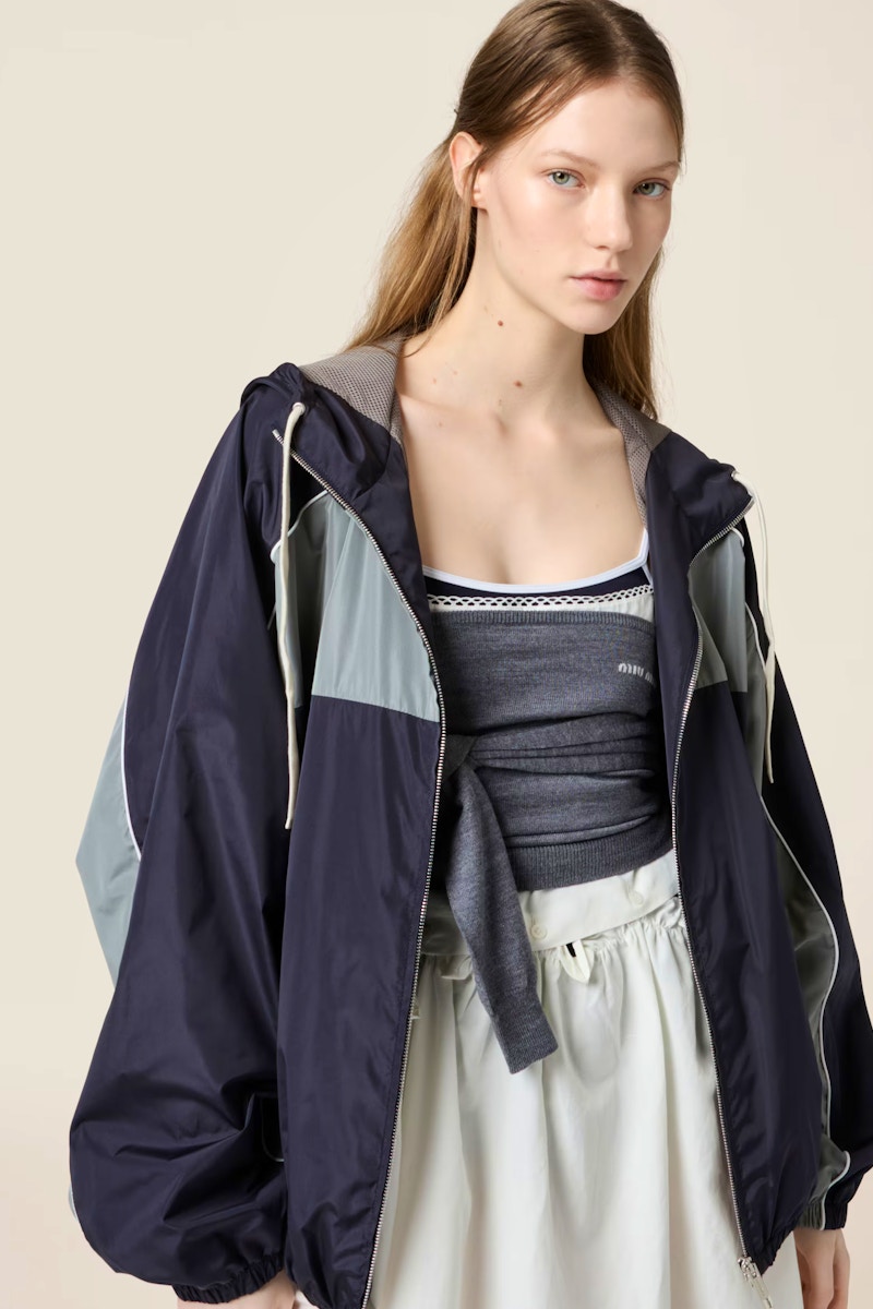 Miu Miu Technical Silk Zipper Jacket, £2650