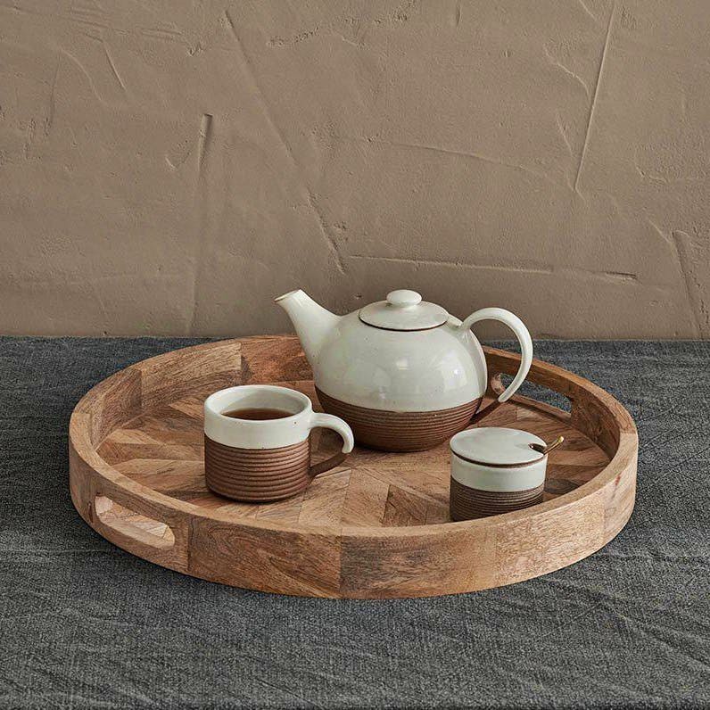 Nkuku Pawi Mango Wood Round Tray, £75
