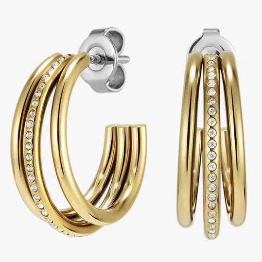 John Lewis Olivia Burton Ever Stacked Claw Demi Hoop Earrings, £70