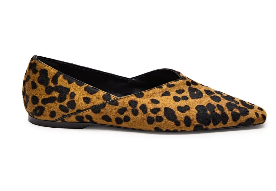 Toteme Leopard Print Calf Hair Flats, NOW £335