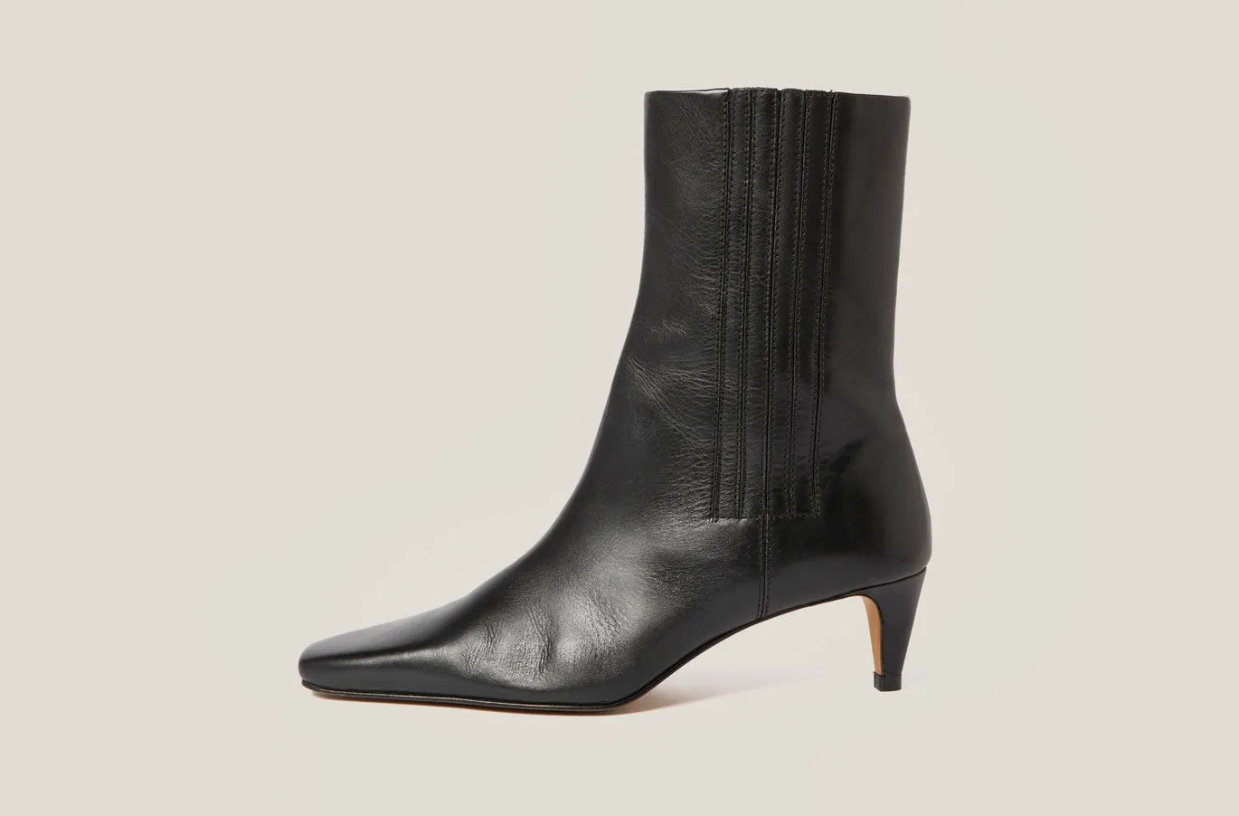 Jigsaw Leather Valeria Ankle Boots, NOW £97