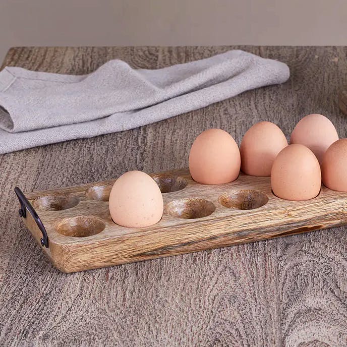 Nkuku Anda Mango Wood Egg Holder, £25