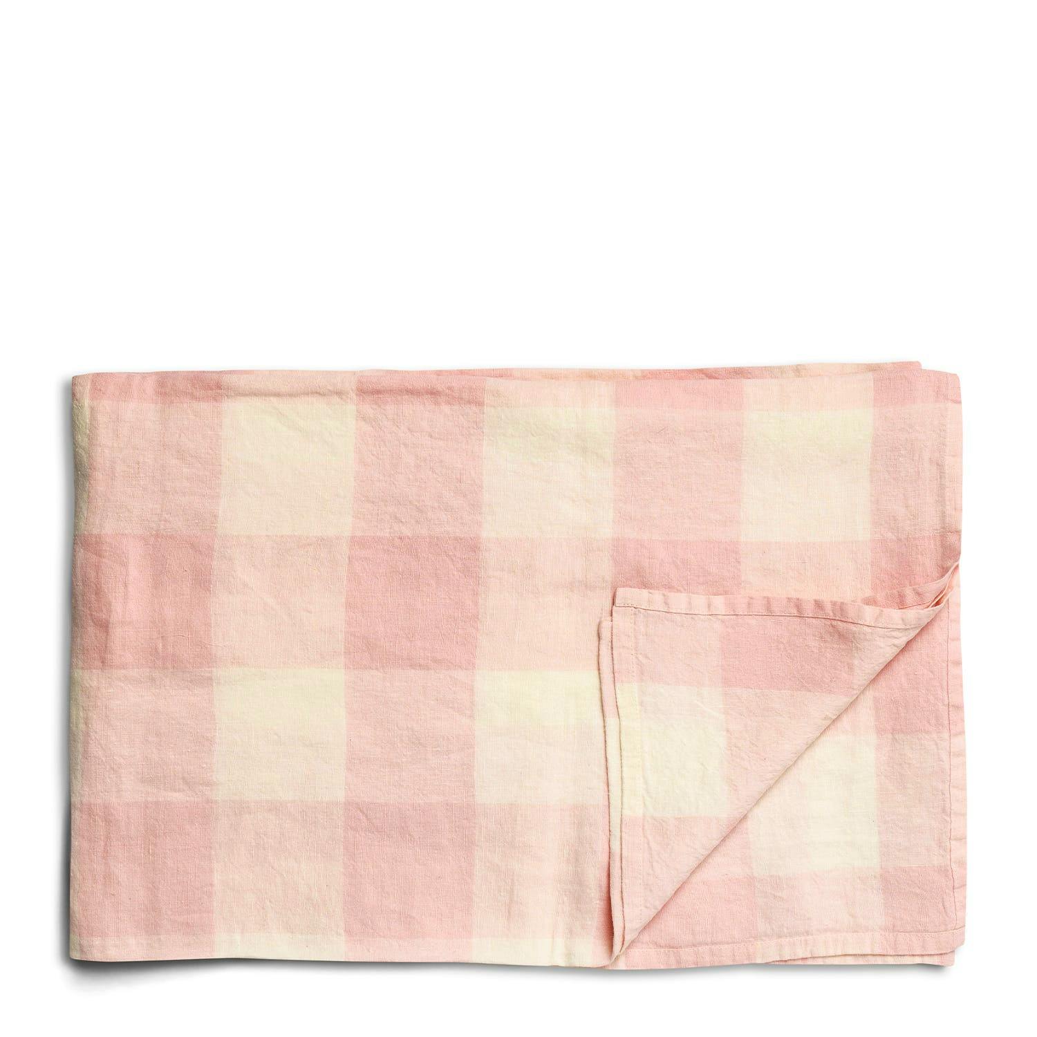 Daylesford Organic Pink & White Check Tablecloth, £110