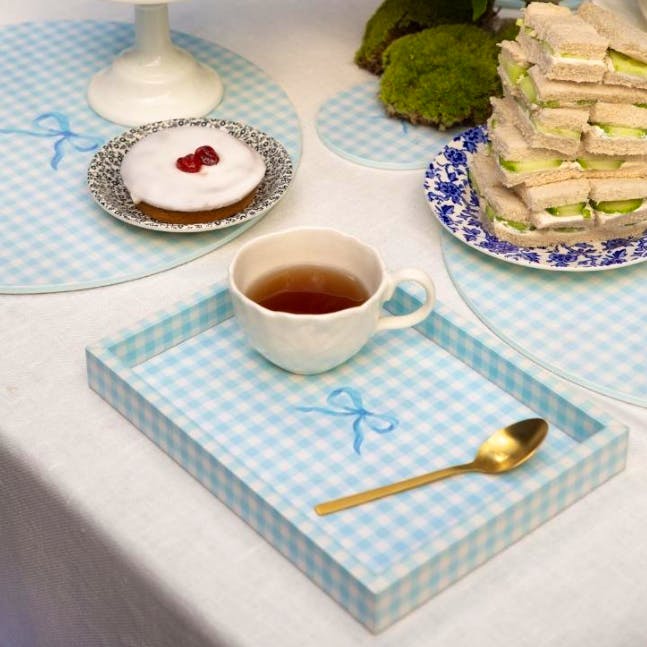 Addison Ross Blue Small Gingham Tray, £56